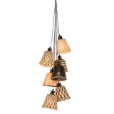 BAMBOO SHADE 7 MIX BLACK NATURAL - HANGING LAMPS